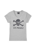 Frauen T-Shirt Totenkopf Grau - Cover