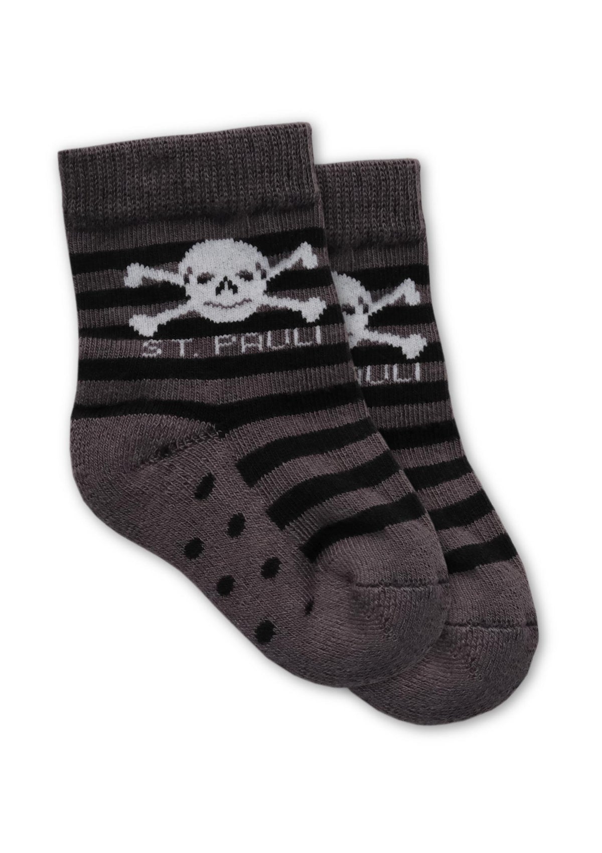 Baby Socken Totenkopf anthra Streifen - Gallery
