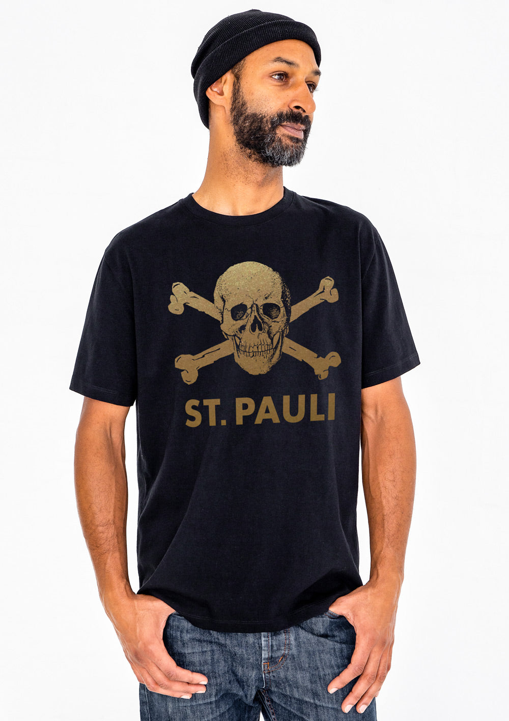 T-Shirt Totenkopf Schwarz-Gold - Cover