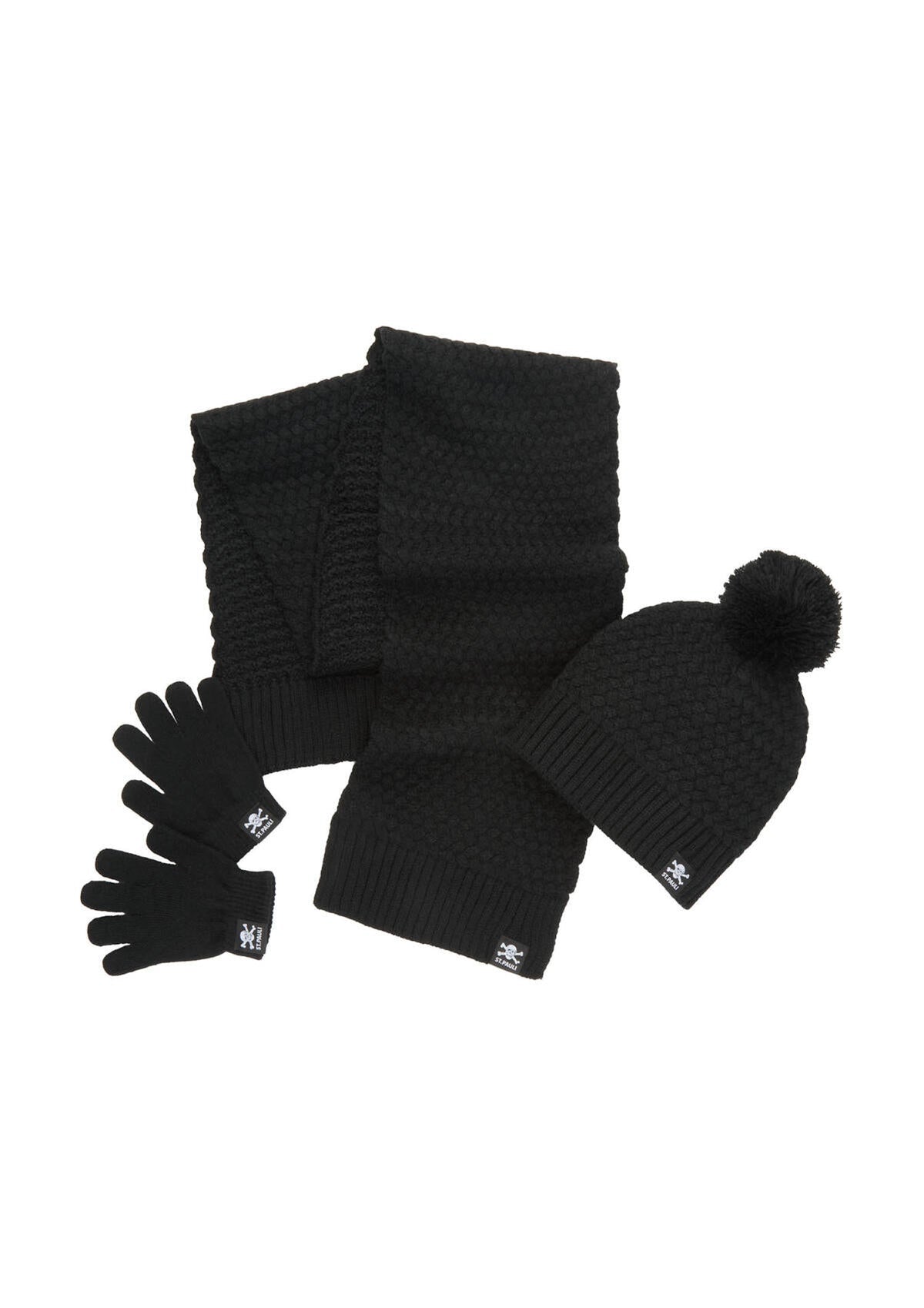 Kinder Mütze-Schal-Handschuhe-Set "Totenkopf" - Cover