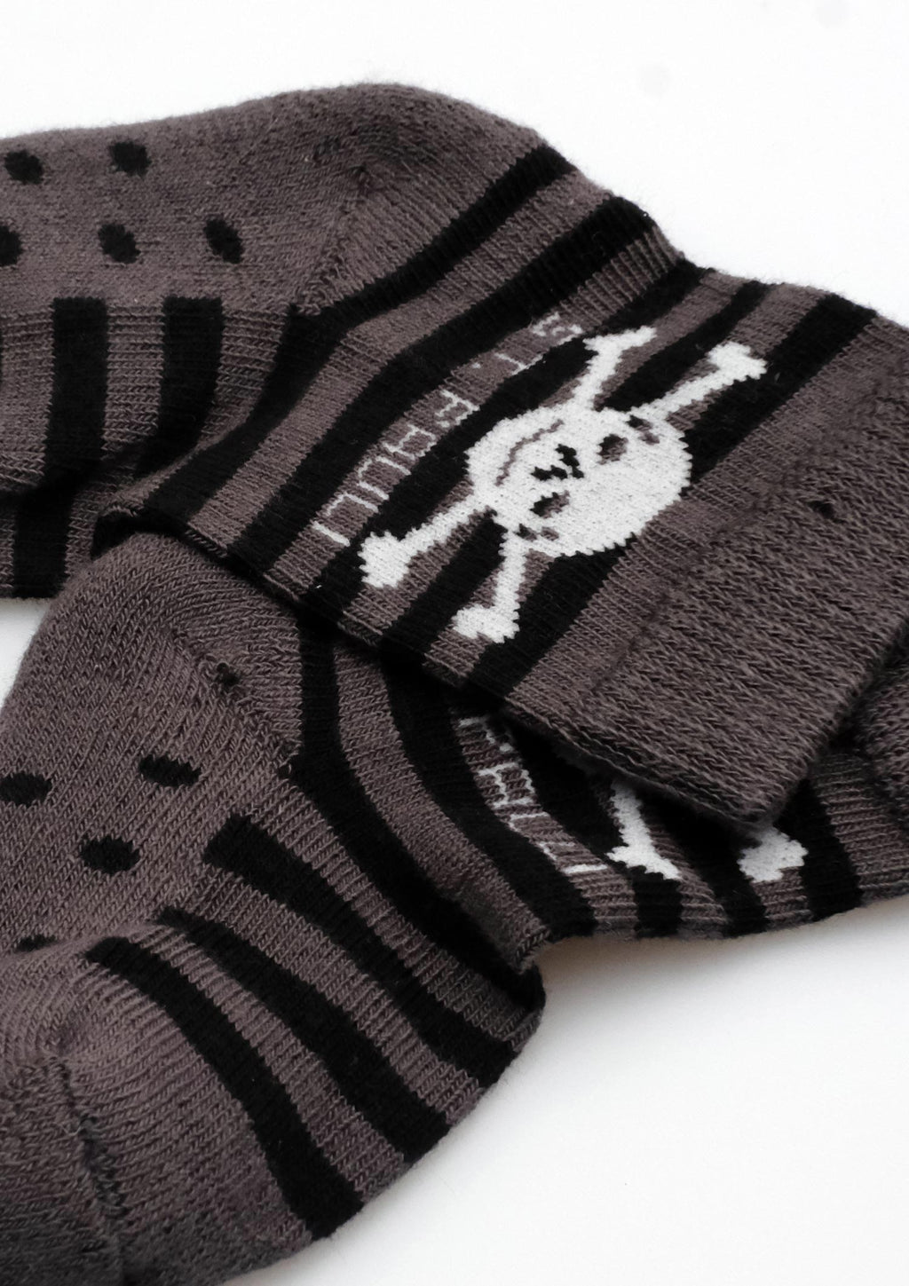 Baby Socken Totenkopf anthra Streifen - Gallery