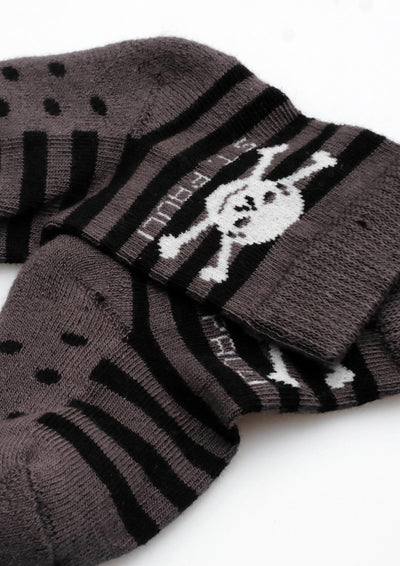 Baby Socken Totenkopf anthra Streifen - Gallery