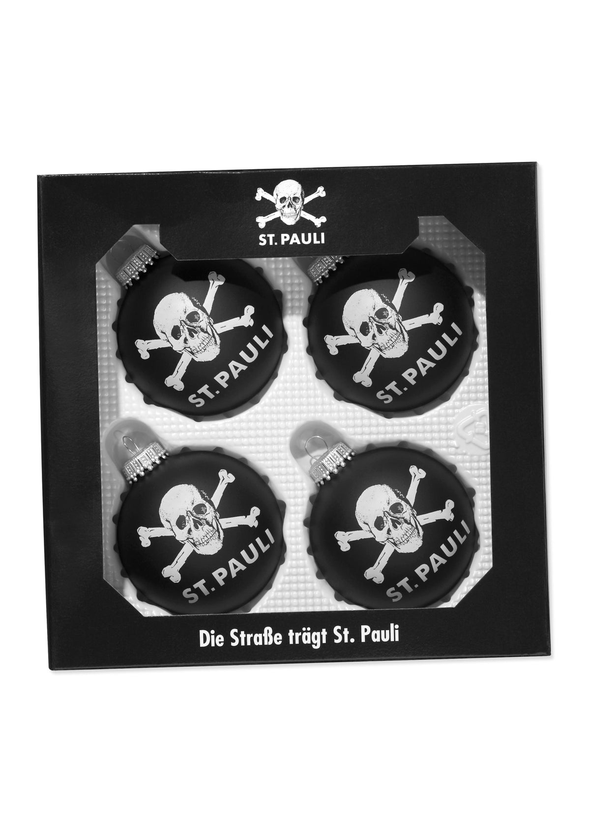 Christbaumkugel Totenkopf 4er Set