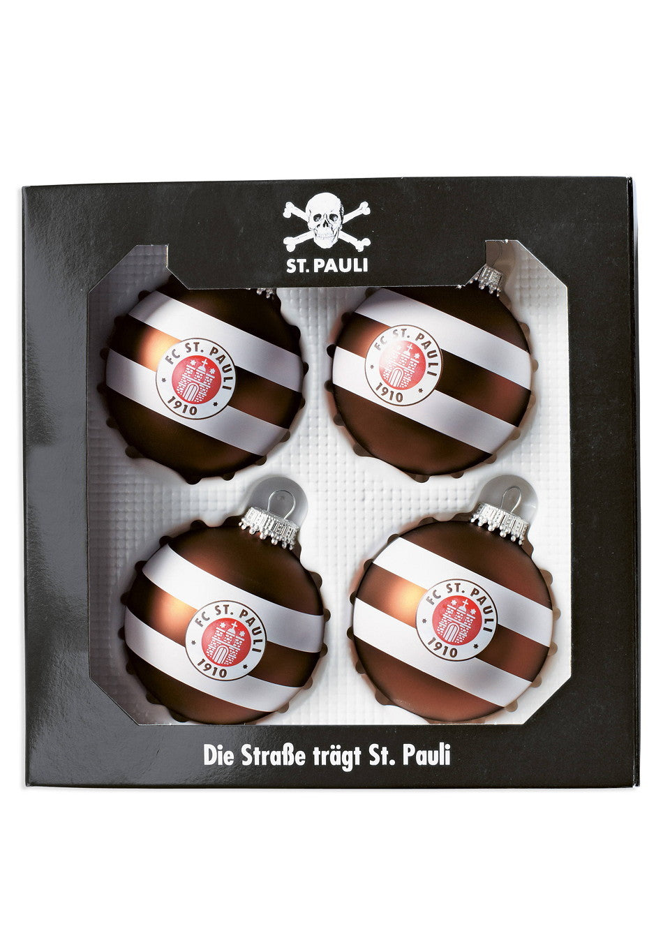 Christbaumkugel Logo Streifen 4er Set