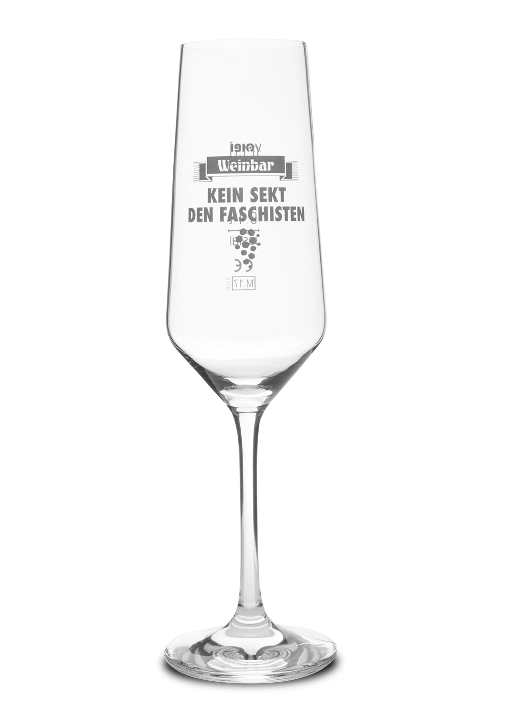 Sektglas 6er Set  "Kein Sekt den Faschisten"