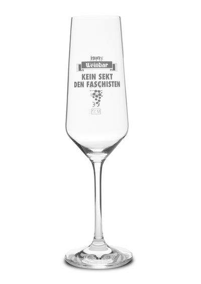 Sektglas 6er Set  "Kein Sekt den Faschisten"
