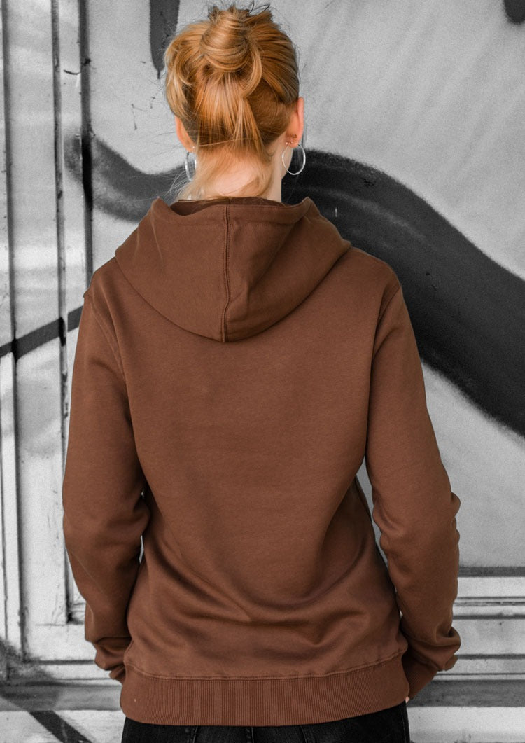 Kapuzenpullover tailliert Totenkopf Braun