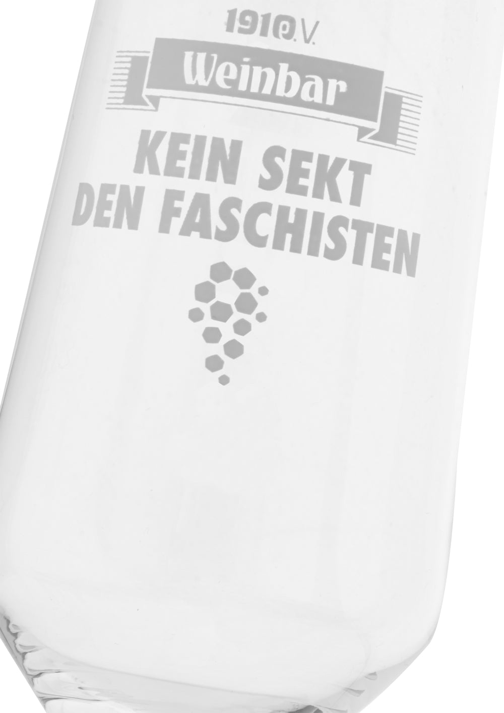 Sektglas 6er Set  "Kein Sekt den Faschisten"