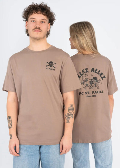 T-Shirt "Allez Allez" hellbraun/schwarz