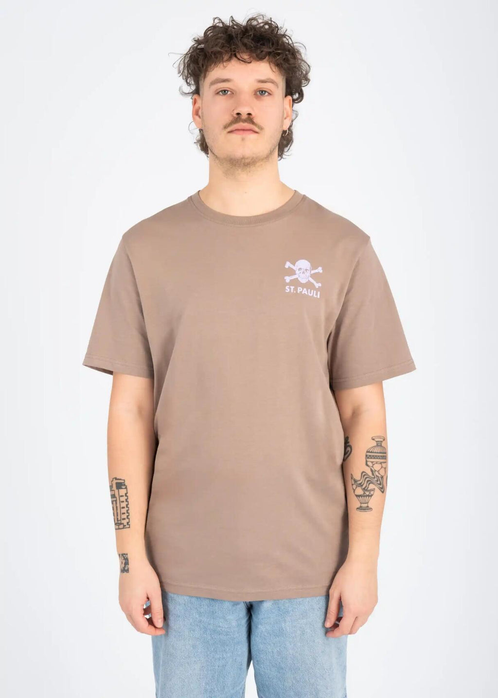 T-Shirt "Allez Allez" hellbraun/lila