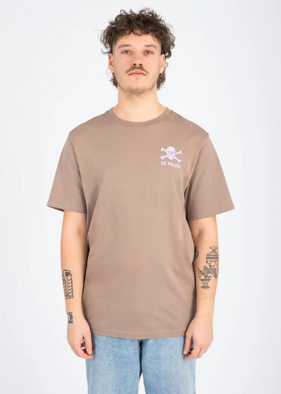 T-Shirt "Allez Allez" hellbraun/lila