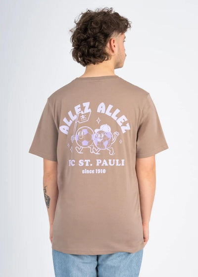 T-Shirt "Allez Allez" hellbraun/lila