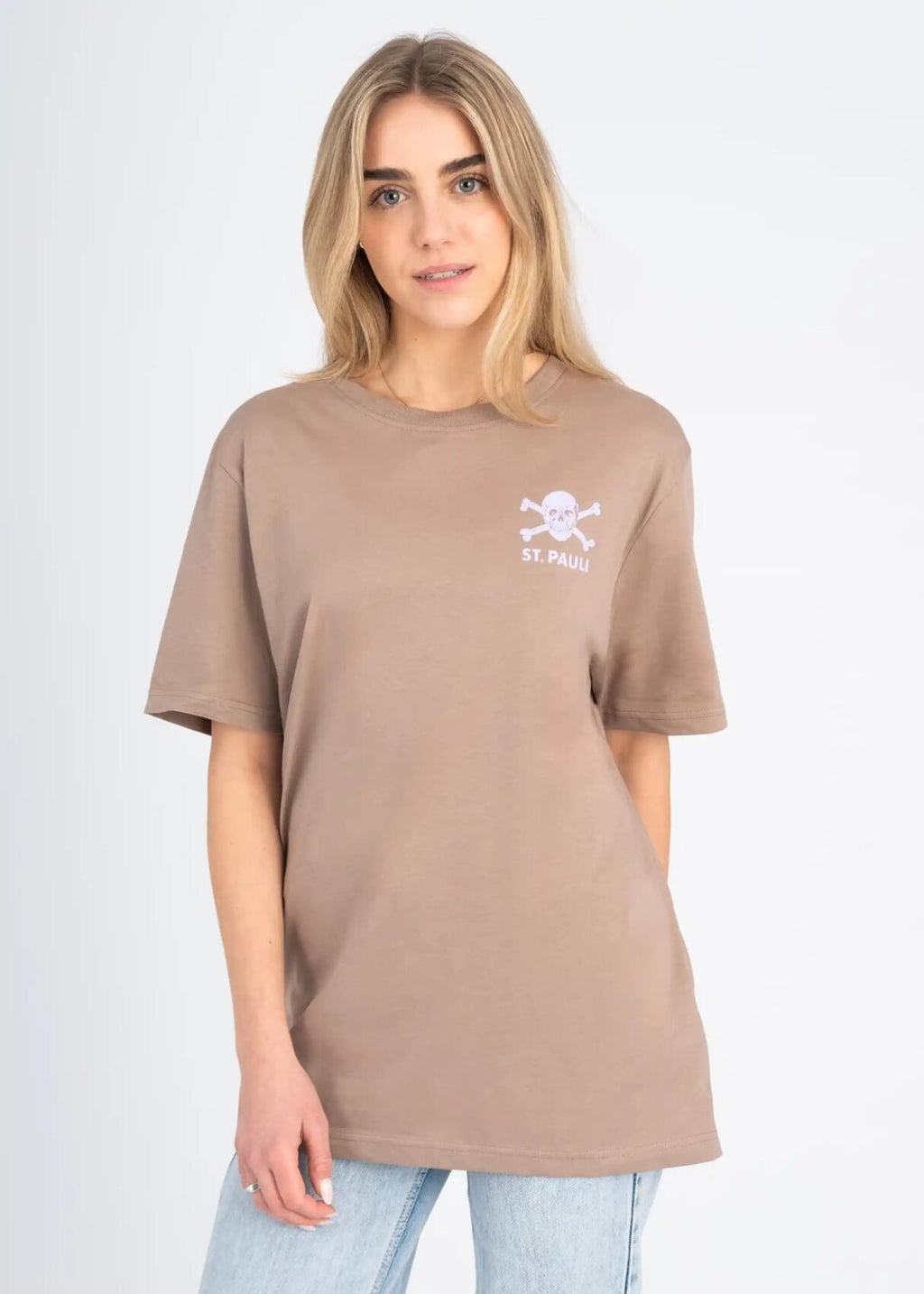 T-Shirt "Allez Allez" hellbraun/lila