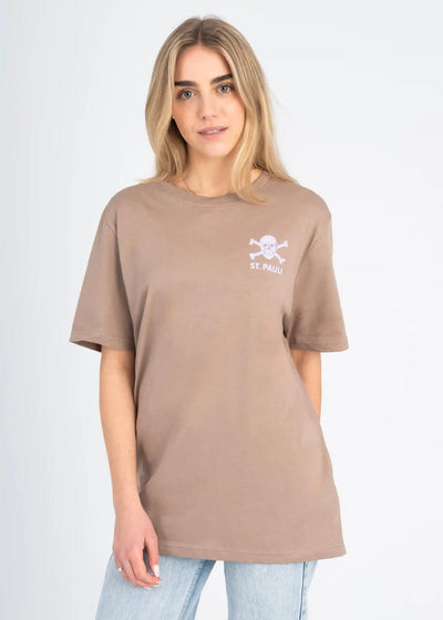 T-Shirt "Allez Allez" hellbraun/lila