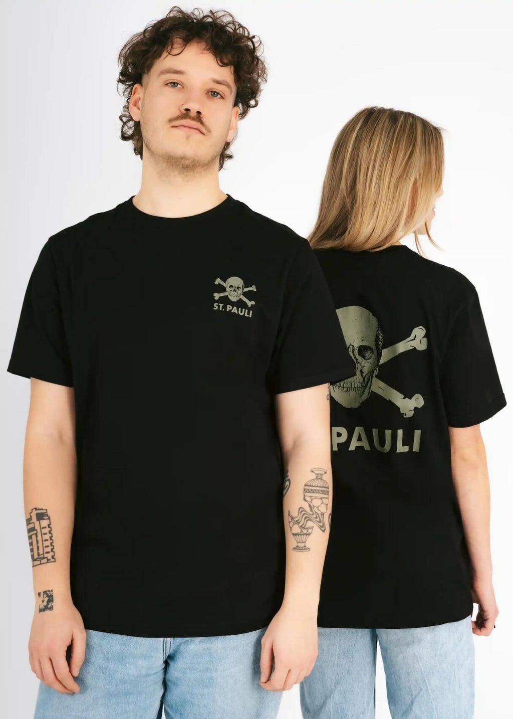 T-Shirt "Black / Olive" schwarz