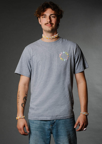 T-Shirt Rainbow Circle -Grey Melange