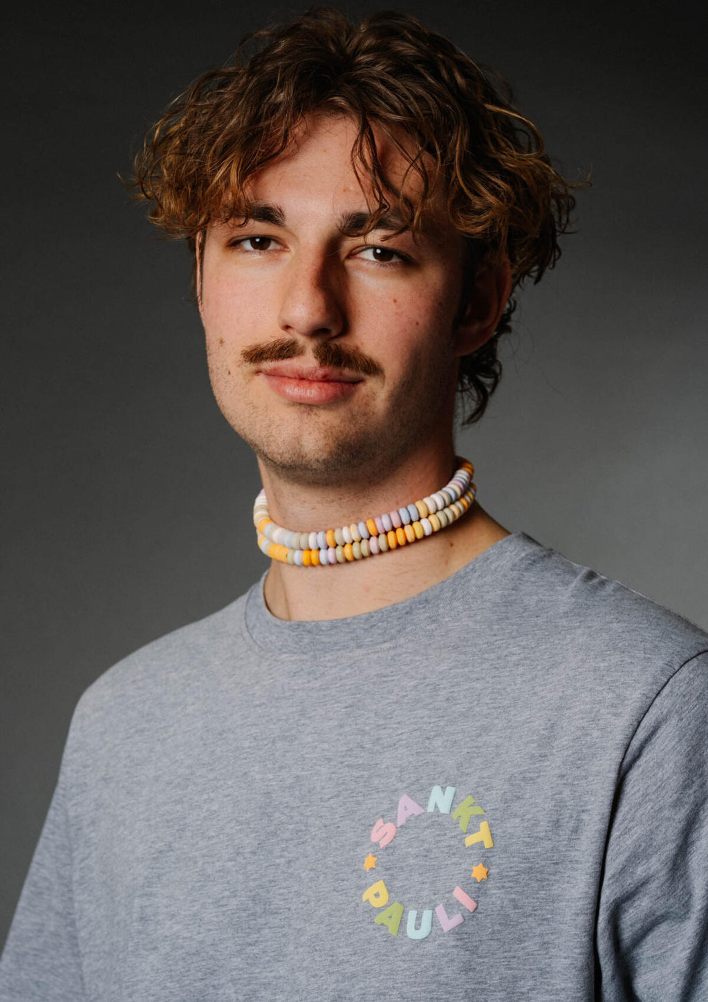 T-Shirt Rainbow Circle -Grey Melange
