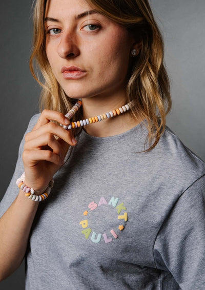 T-Shirt Rainbow Circle -Grey Melange