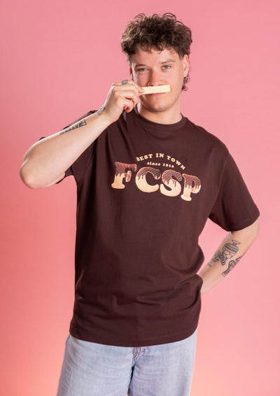 T-Shirt "FÜR ST PAULI" braun