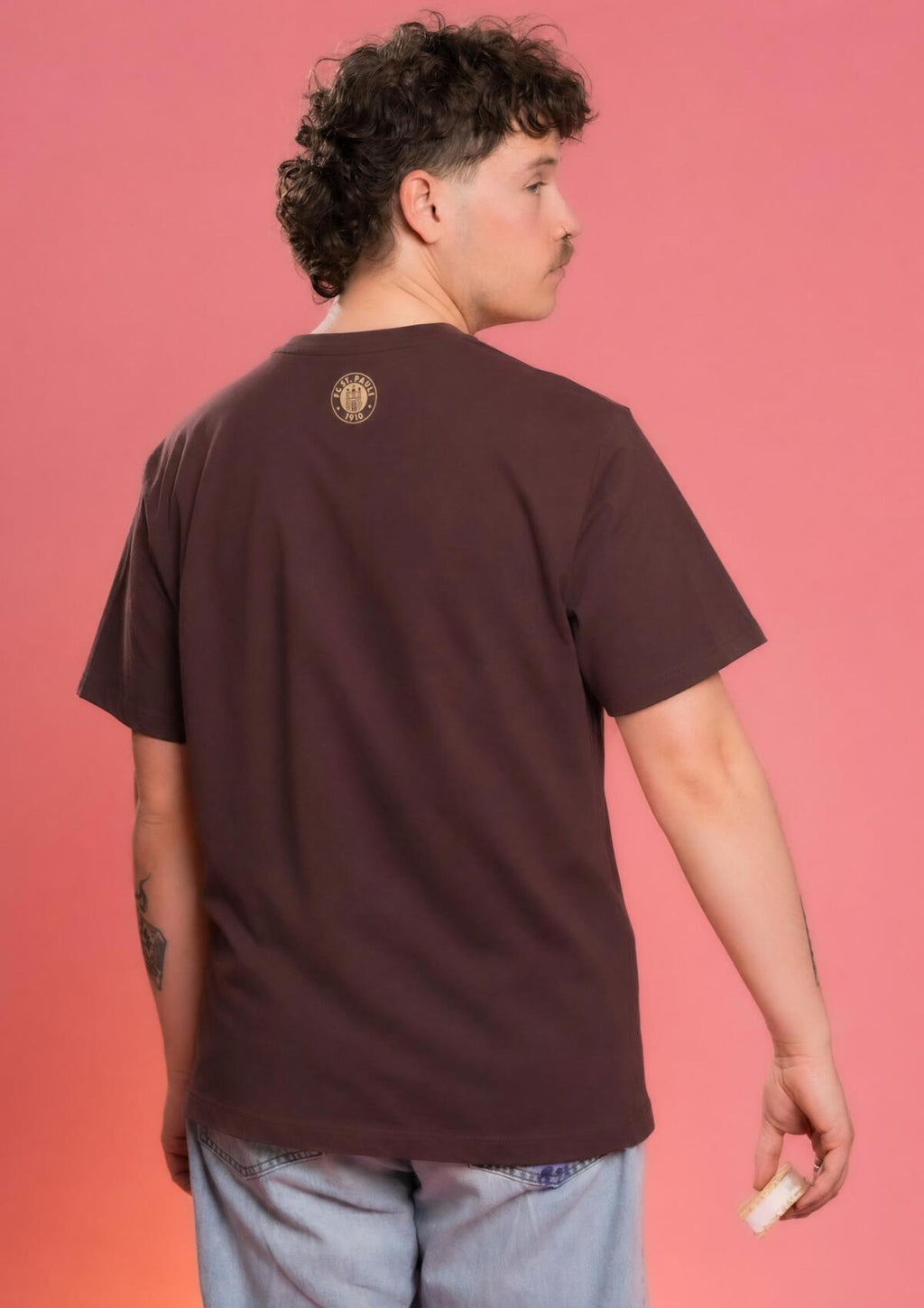 T-Shirt "FÜR ST PAULI" braun