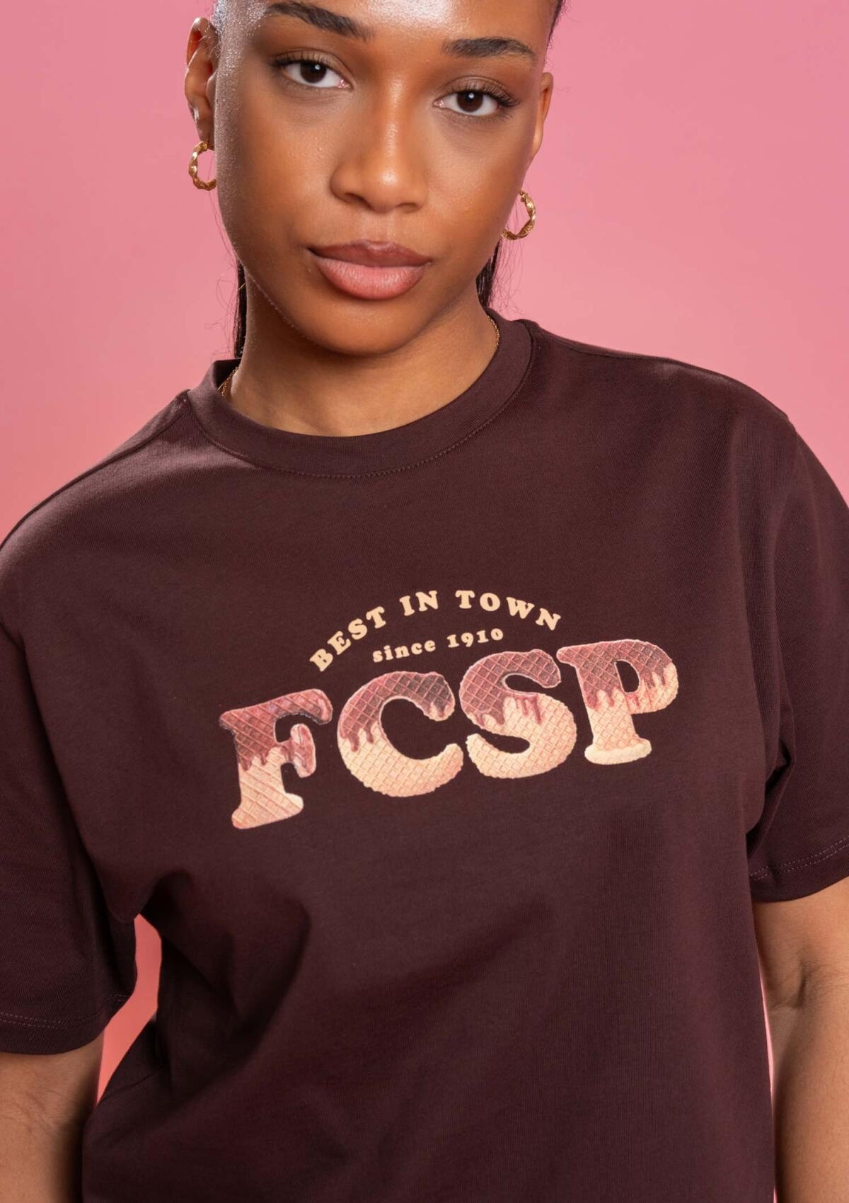 T-Shirt "FÜR ST PAULI" braun