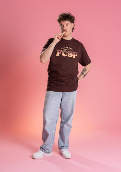T-Shirt "FÜR ST PAULI" braun