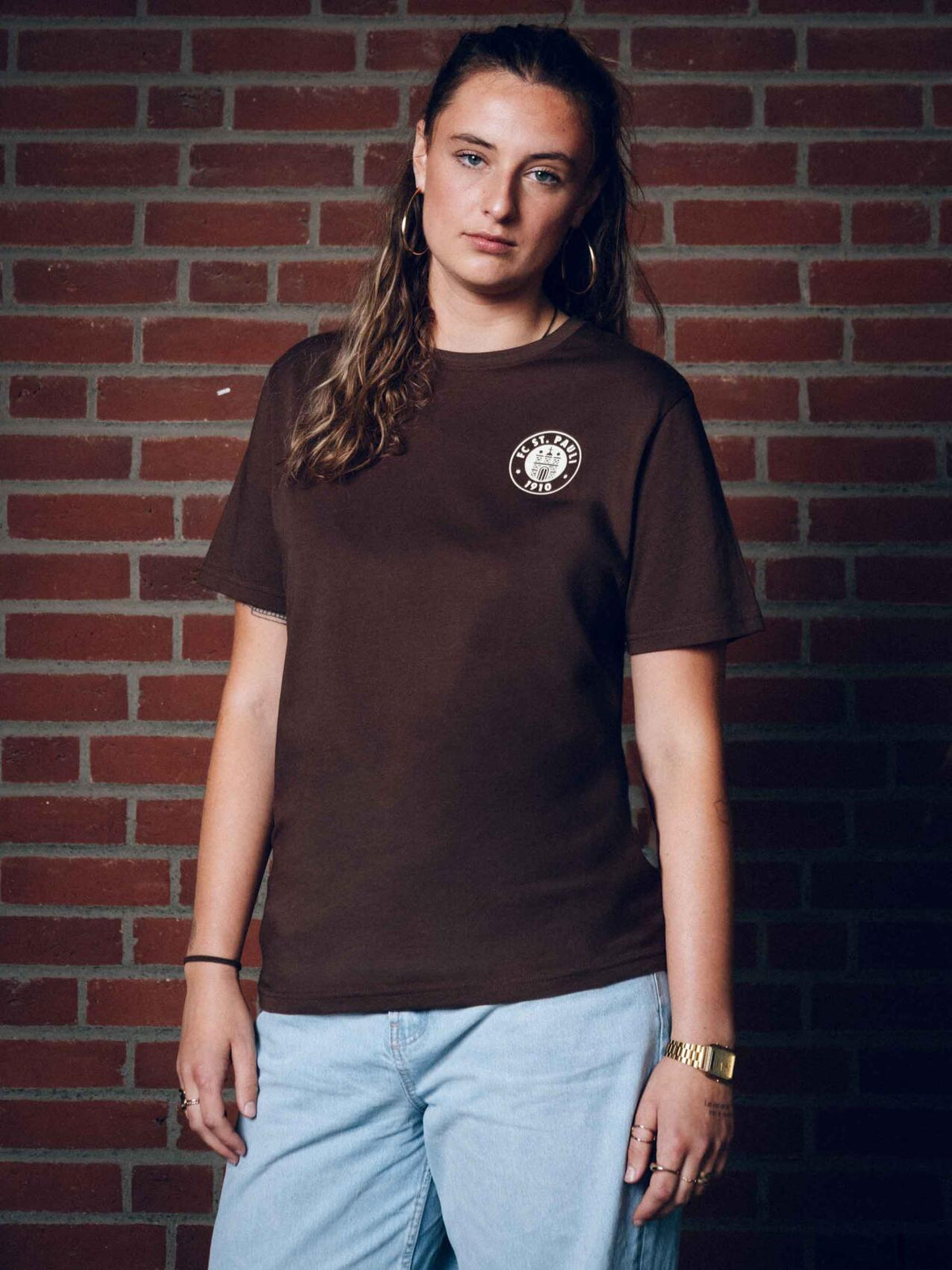 T-Shirt Logo"braun / off white"