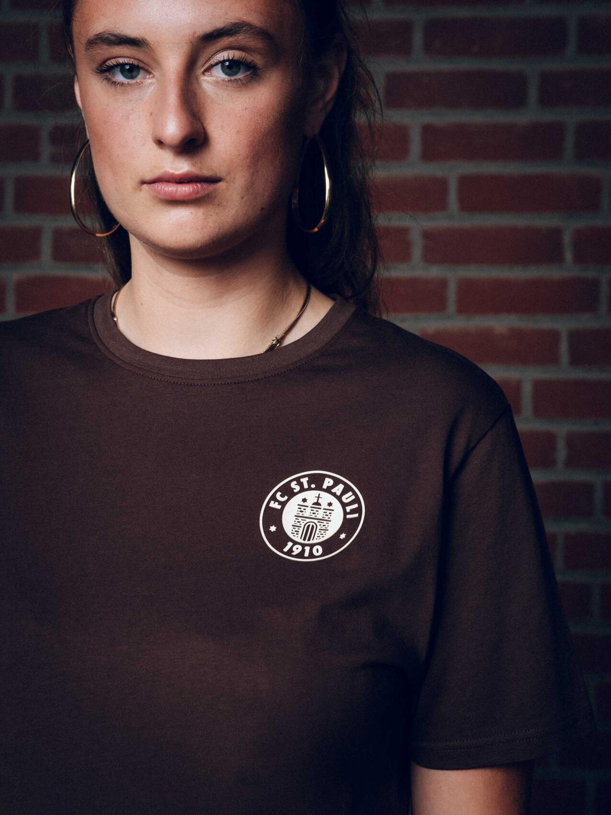 T-Shirt Logo"braun / off white"