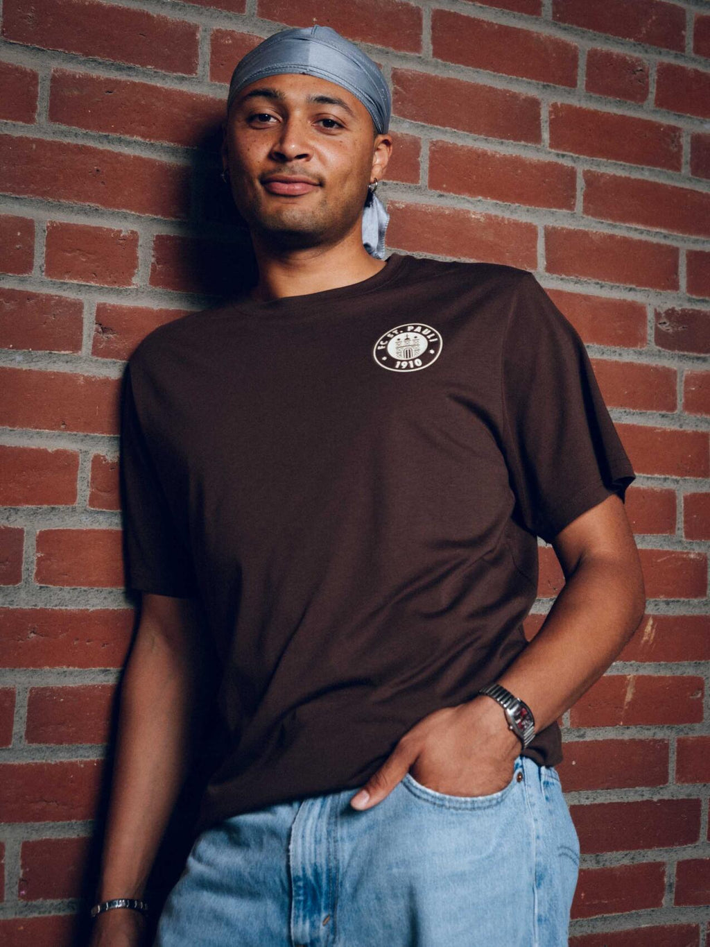 T-Shirt Logo"braun / off white"