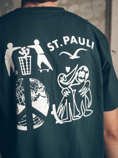 T-Shirt "Clepto x St. Pauli Peace" grün