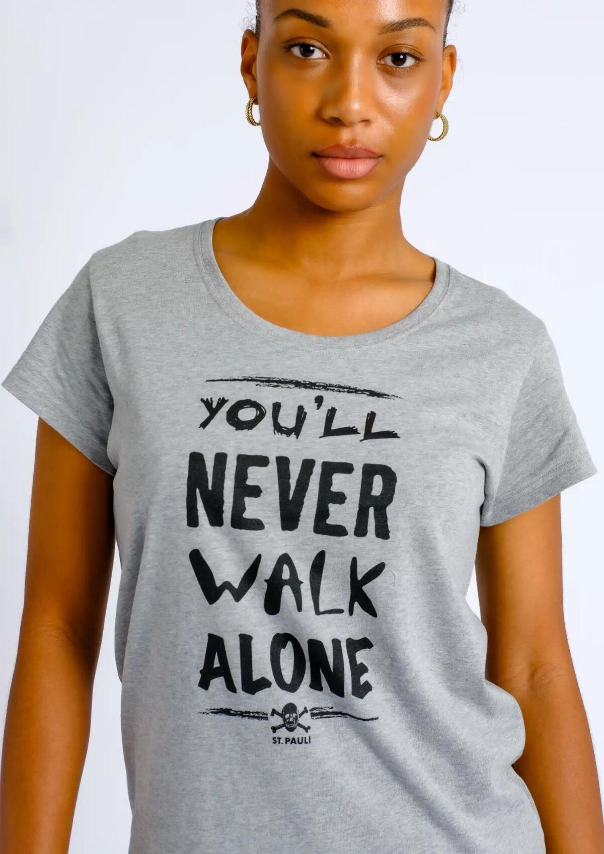 T-Shirt - tailliert "You'll never Grau - Schwarz"