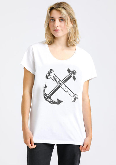 T-Shirt - tailliert "Anker Weiss"