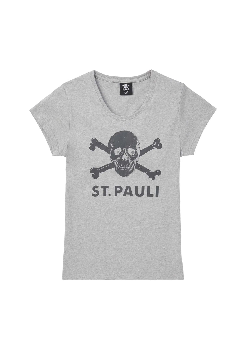 Frauen T-Shirt Totenkopf Grau 