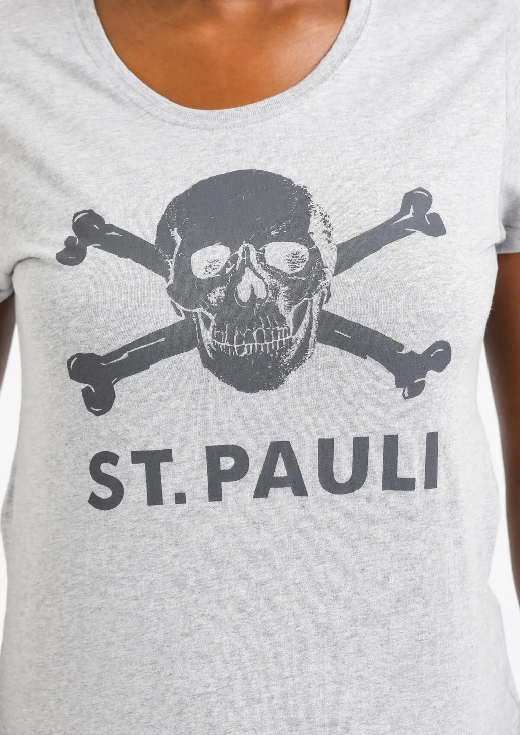 Frauen T-Shirt Totenkopf Grau 