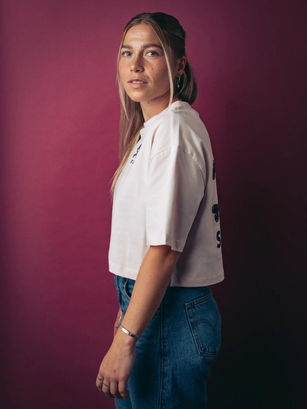 T-Shirt "Rose / Plum" cropped