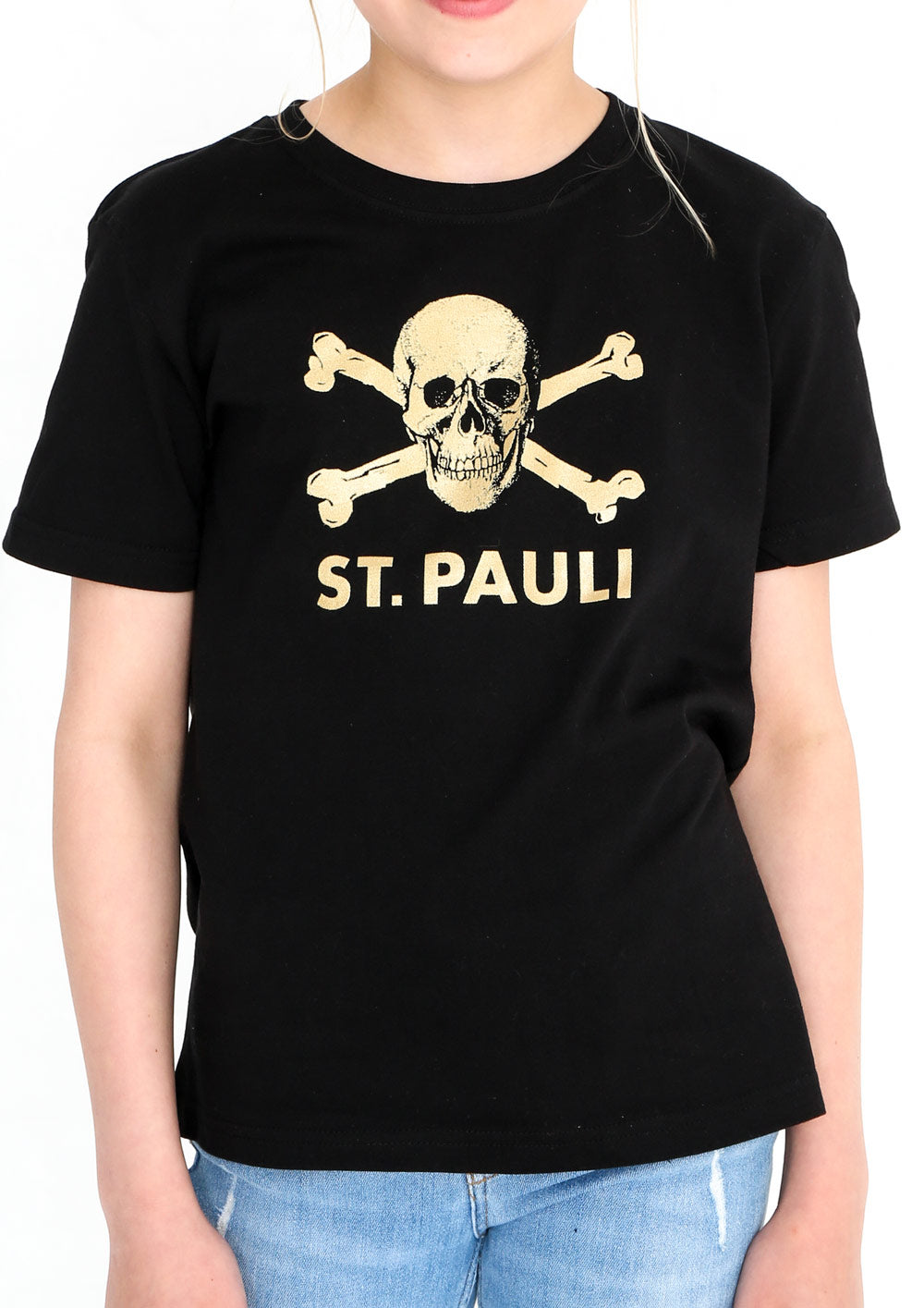 Kinder T-Shirt Schwarz-Gold