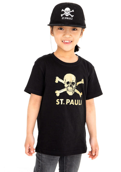 Kinder T-Shirt Schwarz-Gold
