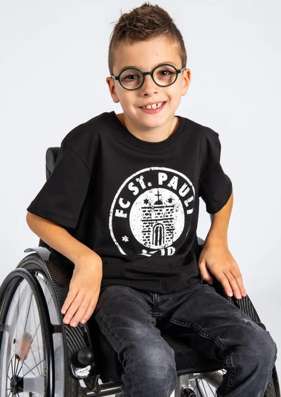 Kinder T-Shirt Logo Schwarz-Weiß
