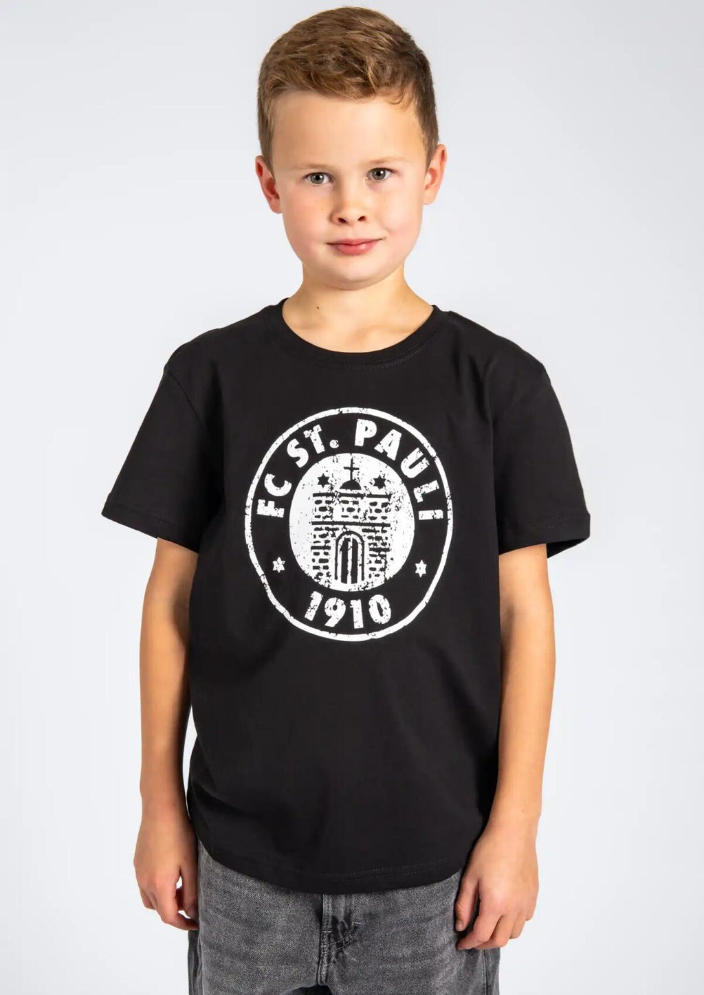 Kinder T-Shirt Logo Schwarz-Weiß