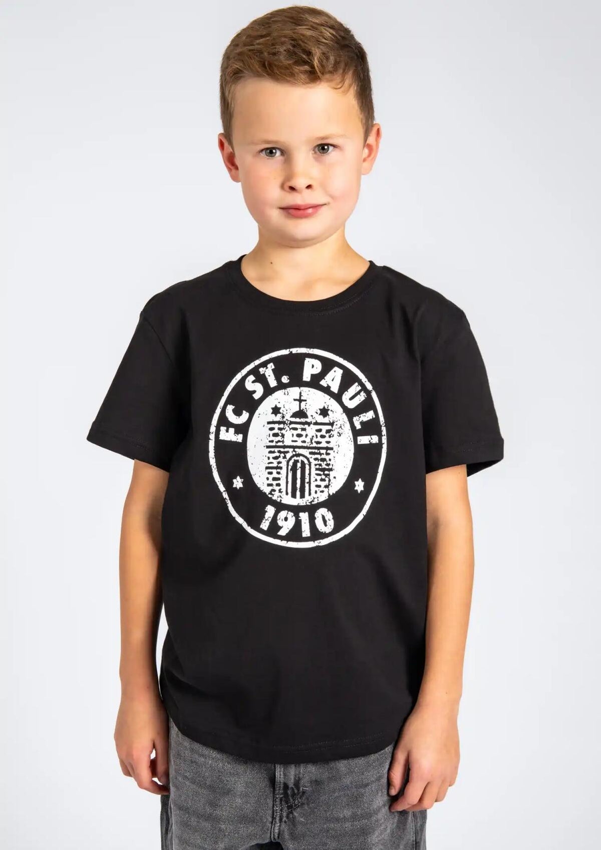 Kinder T-Shirt Logo Schwarz-Weiß