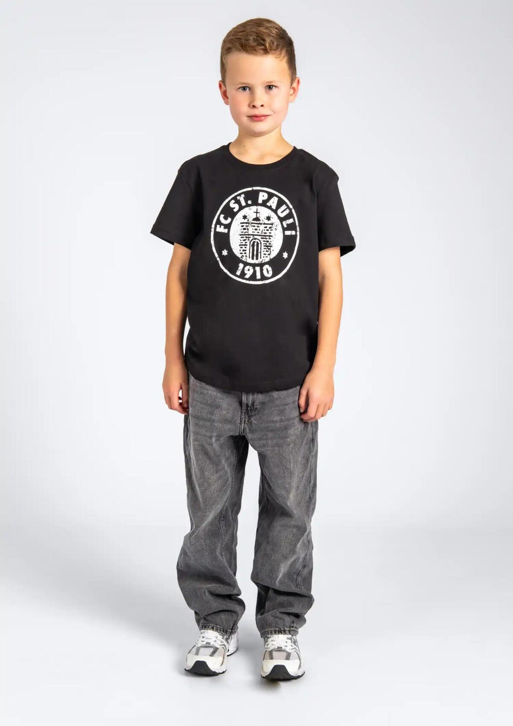 Kinder T-Shirt Logo Schwarz-Weiß