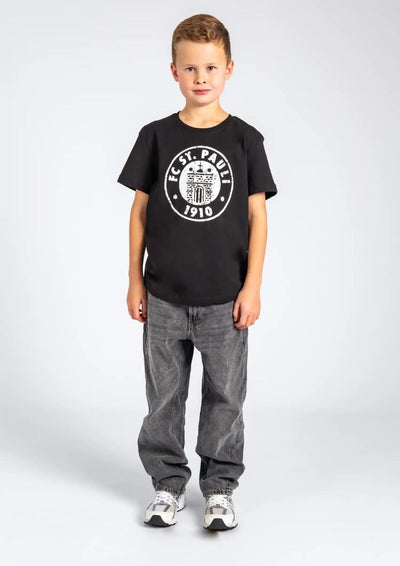 Kinder T-Shirt Logo Schwarz-Weiß