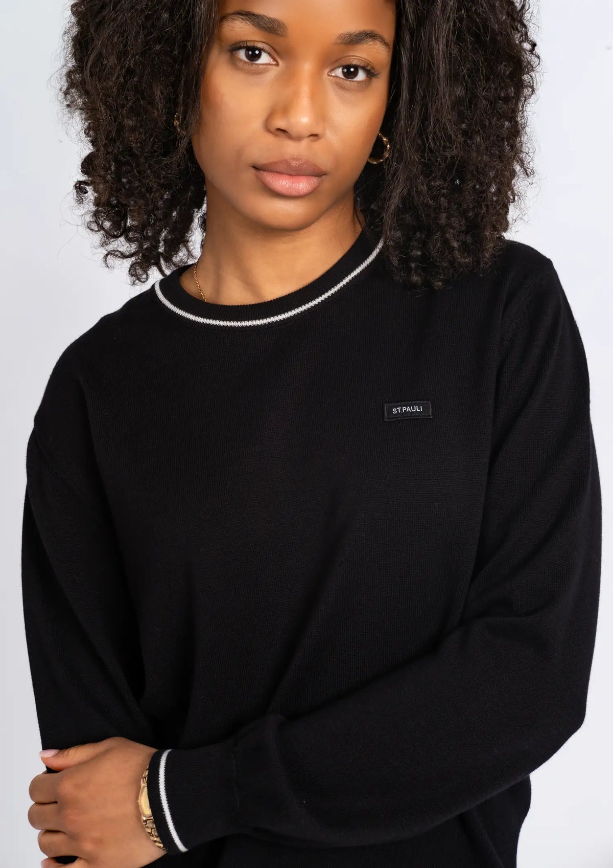 Strickpullover "ST. PAULI PURE" schwarz