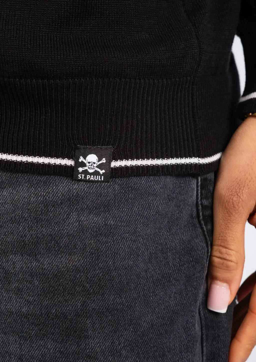 Strickpullover "ST. PAULI PURE" schwarz
