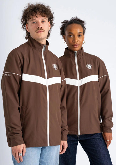 Trainingsjacke "Logo rot-braun"