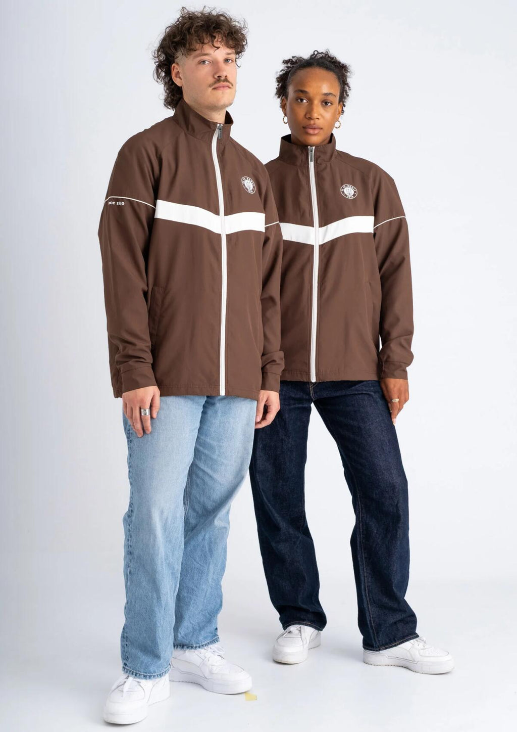 Trainingsjacke "Logo rot-braun"