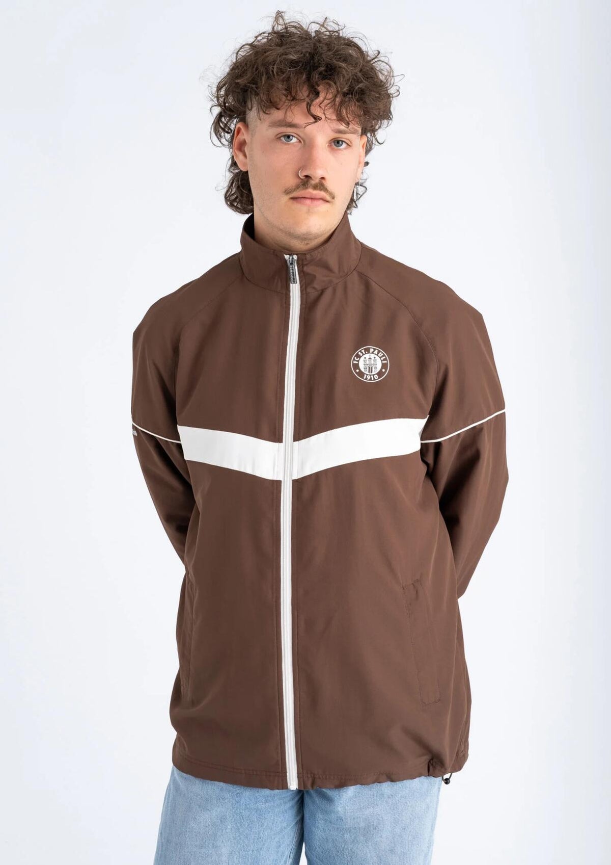Trainingsjacke "Logo rot-braun"