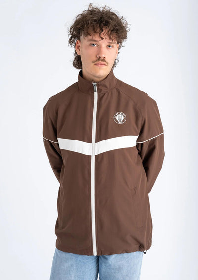 Trainingsjacke "Logo rot-braun"