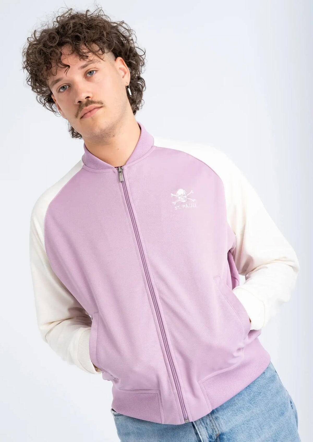 Trainingsjacke  "Classic flieder-weiss"