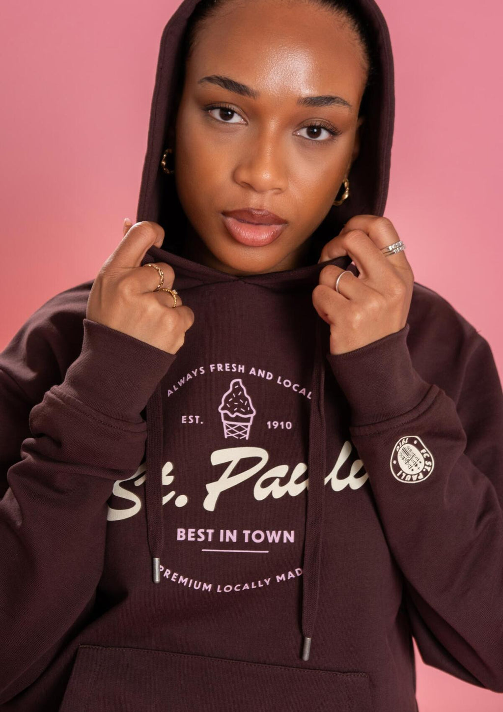 Kapuzenpullover "FÜR ST PAULI" braun